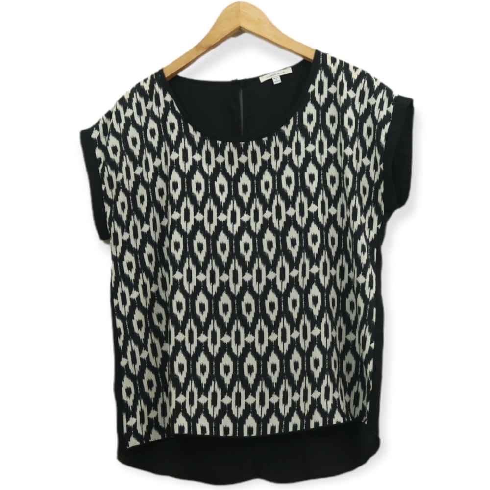 Amber Blue Chiffon Tribal Printed Top